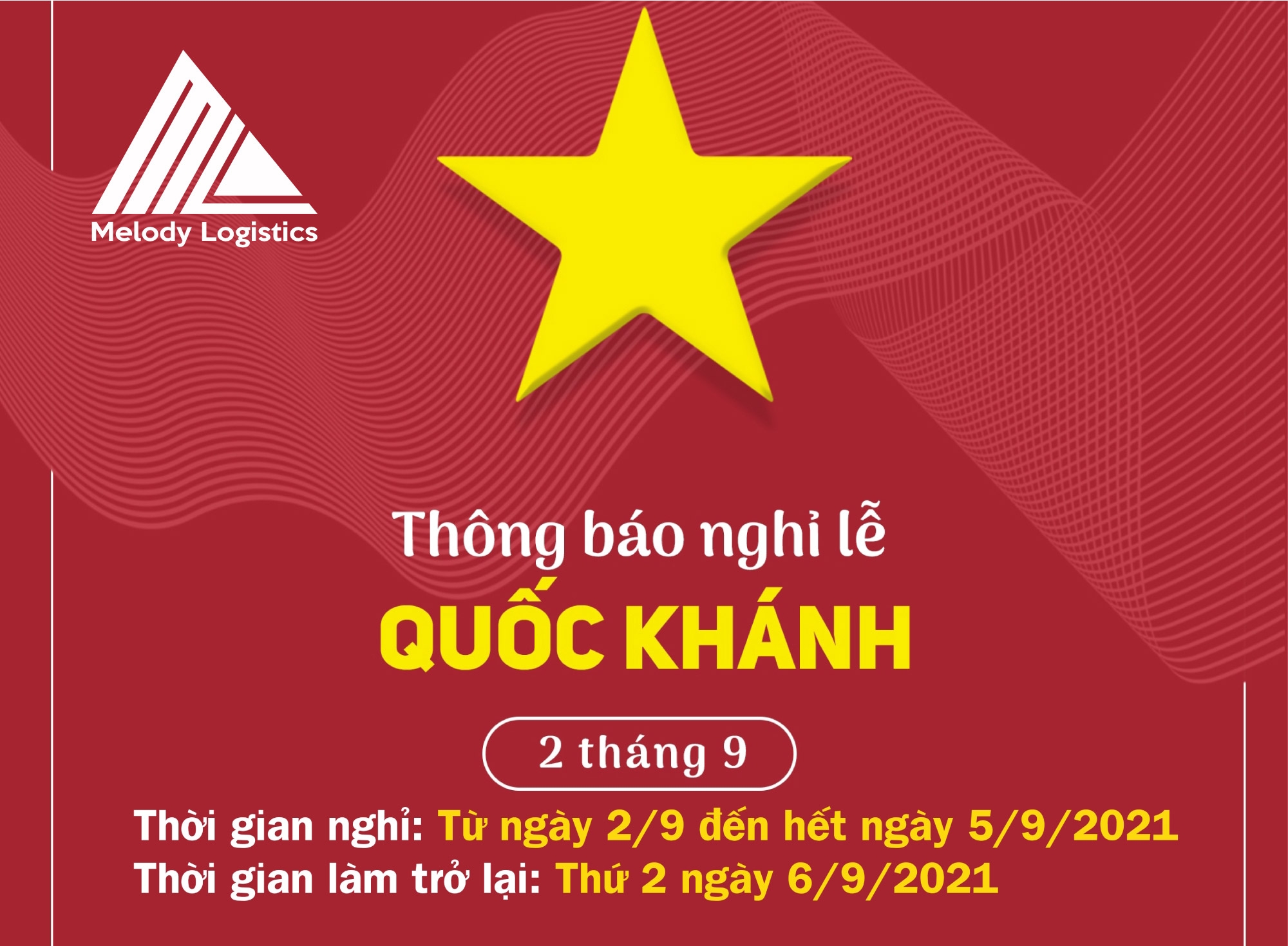 [THÔNG BÁO] NGHỈ LỄ QUỐC KHÁNH 2/9/2021