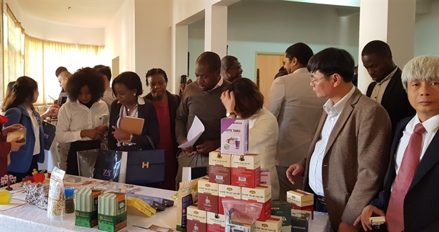 Visitors at a Việt Nam's booth