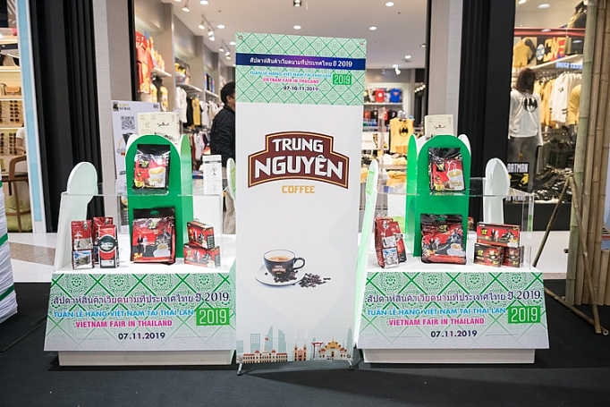 Sản phẩm của Trung Nguyên được trưng bày tại tuần hàng